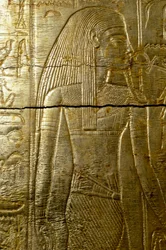 Részlet a Tutanhamon arannyal borított kápolnájának metszetéből, Tutanhamon sírjából, Egyiptomi civilizáció, Újbirodalom, XVIII. dinasztia