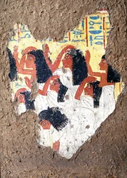 Egyiptomi antikvitás: Maia festő sírjának freskója, síró csoport. 18. dinasztia. Maia kápolnájából Deir el-Medineh (el Medineh), New Empire Dim. 67 cm Torino, Egyiptomi Múzeum