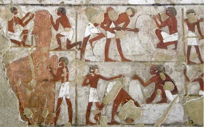 Egyiptomi antikvitás: Rekhmire sírját díszítő festmény (TT100), a 18. dinasztia vizírja