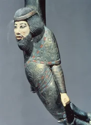 Szír figura egy ünnepi bot végéről, Tutanhamon sírjából (Kr. e. 1370-52) Új Királyság (fa és elefántcsont) (lásd még: 149407)