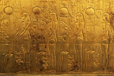 Relief a második temetkezési kápolna jobb külső tábláján, Tutanhamon kincstára, Egyiptom, Egyiptomi civilizáció, Újbirodalom, XVIII. dinasztia