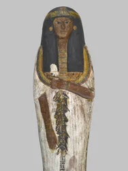 A Ház asszonyának koporsója, Weretwahset, átírva Bensuipetre, Thébában, Új Királyságban találták, ie 1292-1190 körül (festett fa) (293508. részlet)