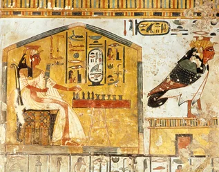 Nefertari senetet játszik, a Nefertari királyné sírjából származó falfestmény részlete, Újbirodalom