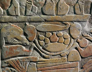 Az istenségeknek szánt ételáldozatokat ábrázoló relief, Abüdoszból