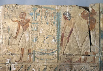 Relief Netcherouymes sírjából, II. Ramesszész magas rangú tisztviselője, Szakkara, Egyiptom, Egyiptomi civilizáció, Újbirodalom, XIX. dinasztia