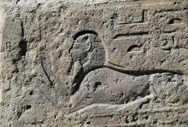 Szfinx, domborműves tömb, Amun Nagy Temploma, Tanisz, Egyiptom, Újbirodalom, XIX. dinasztia