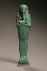Usabti alakja Hekaemsafnak, a Flotta admirálisának, Amasis uralkodása, ie 570-526 (fajansz) (a hátoldalt lásd a 270355-ben)