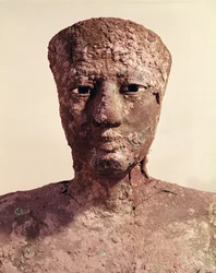 I. Pepi szobra (i. e. 2289-2255), a fej részlete, Hierakonpolisznál találták, kb. i. e. 2281-2241