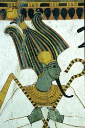 Ókori Egyiptom, falfestmény, , Ozirisz, az alvilág ura, Sennedzsem sírja, Théba, Deir el Medina, Deir el Medina
