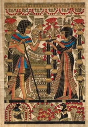 Egyiptomi művészet, egyiptomi papirusz: a fáraó és felesége, gyűjtemény, rész