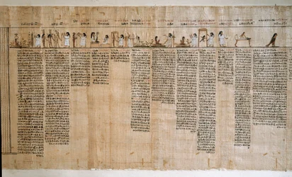 Egyiptomi antiquit: A halottak könyvének papirusza. Ptolemaioszi időszak. Torino, Egyiptomi Múzeum - Ókori Egyiptom: papirusz a halottak könyvéből. Ptolemaioszi időszak. Egyiptomi Múzeum, Torino, Olaszország