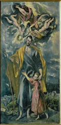 Szent József és a kis Jézus (festmény, vászon)