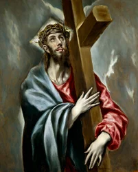 Krisztus a keresztet hordozó Krisztus (Portement de Croix ou Stations of the Cross) (Krisztus hordozza a keresztet) – Domenikos Theotokopoulos festménye El Greco (1540-1614), olaj, vászon, 1602 körül, spanyol művészet