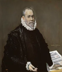 ""Portré de medecin"" (egy orvos portréja) Domenikos Theotokopoulos dit El Greco (1541-1614) festménye 1582-1585 Olaj, vászon Mérete 96x82 cm Museo del Prado, Madrid