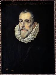 Rodrigue Vazquez, a Pénzügyi és Kasztíliai Tanács elnökének portréja, Domenikos Theotokopoulos dit El Greco (1541-1614) 16. század V. 0,66x0,4m. Madrid, Prado Múzeum