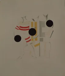 Sportolók. Figura A. Kruchenykh Győzelem a nap felett című operájához, 1920-1921