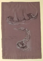 Rajz, Tanulmány a "Fortune" drapériáról, 1877 körül.