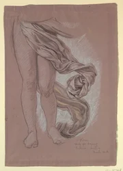 Rajz, A "Fortune" drapéria tanulmánya, 1877 körül.