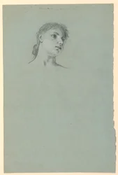Rajz, Tanulmány egy lányról, 1885 körül.