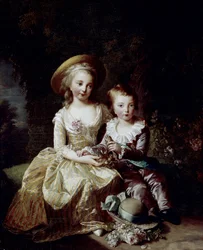 A francia Marie Thérèse Charlotte és a francia Delfino Louis Joseph Xavier portréja