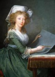 A két szicíliai (vagy Bourbon-Szicília vagy Bourbon Szicília) Marie Louise portréja (1773-1802), III. Ferdinánd felesége, Toszkána nagyhercege Marie Elisabeth Louise Vigee Le brun (vagy Vigee-Lebrun vagy Vigee Lebrun) festménye ( 1755-1842) Részlet 1790 Mu