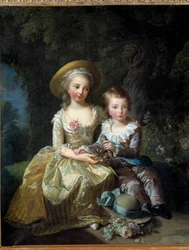 Marie Thérèse Charlotte franciai hercegnő, Madame Royale, Angoulême jövendő hercegnéje (1778-1851), valamint Louis Joseph Xavier francia dauphin (1781-1789) portréja. Mindketten Marie Antoinette és XVI. Lajos gyermekei. Marie Elisabeth Louise Vigée Le