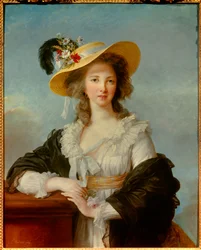 Yolande Gabrielle Martine de Polastron, Polignac hercegnéjének portréja (1749-1793), szalmakalappal, 1782, 0,92 x 0,73 m