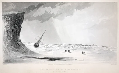 A csomag Sylvia Headlandről, illusztráció a "A második Grinnell-expedíció Sir John Franklin nyomában..." című filmből, 1856