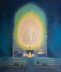 A Novena és a Benediction olyan, mint egy ünnepélyes „buli”, amelyre mennyei vendégeket hívnak meg, 2002 (olaj a fedélzeten)