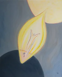 Krisztus az egyetlen út a mennybe, egy út halálán, feltámadásán és mennybemenetelén keresztül, 2002 (olaj a fedélzeten)