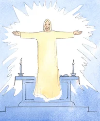 Krisztus kinyilatkoztatta magát a felszenteléskor, 2004 (papíron)