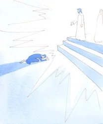 Mindenki, aki meghal, találkozik Krisztussal, még a más vallásúak is, és azok is, akik még soha nem hallottak róla, 2005 (akvarell, papír)