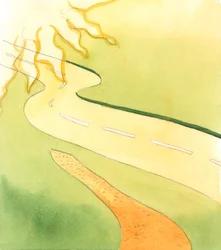 A készülő új út a pár által soha nem járt utat jelképezi, akik most Isten által összekötött házaspárrá váltak, 2005 (akvarell, papír).