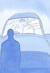 Bűn vagy ellenvélemény miatt egy ütés összetörte a tiszta „szélvédőt”, amelyen keresztül egyesek erőlködnek, hogy Krisztusra nézzenek, 2002 (papíron nélkül)