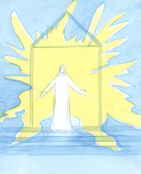 Krisztussal találkozhatunk a tabernákulumban. Mintha a Mennyország fénye ragyogna mögötte, amikor meghallgat minket, és ránk árasztja kegyelmét., 2003 (papíron nem)