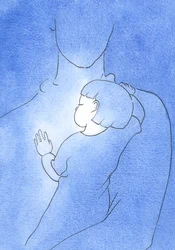 Amikor Isten közelében vagyok, betegségben, és Benne bízom, olyan vagyok, mint egy gyermek, aki az Atyja vállán nyugszik, 2002 (papíron nélkül)