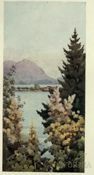 Egy kert, Lago di Como, Illusztráció: "Az olasz tavak" Richard Bagottól