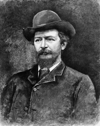 Algernon Charles Swinburne, fényképből vésve (metszet) (bw fotó)