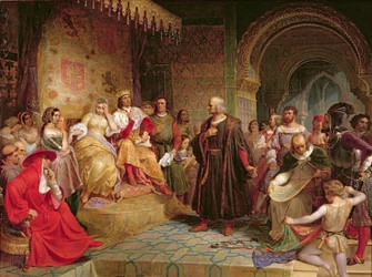 Kolumbusz a királynő előtt, 1843