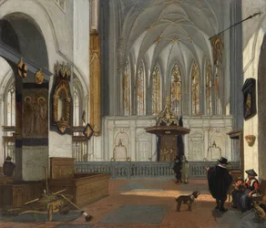 Holland: Az utrechti Janskerk kórusának látképe a főhajó felől Az utrechti Janskerk kórusának látképe