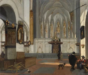 ""Az utrechti Szent János-templom kórusának képe) Emanuel De Witte festménye (1616/17-1692) 1650 körül - Olaj, réz Méret 22,6x26,1 cm Fondation Custodia
