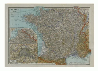 Franciaország térképe, 1910.