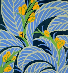 Virágok és lombok, 1925 körül (pochoir print)