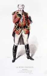 Beaumarchais (1732-1799) teljes munkája, Edouard Fournier. Emile Bayard rajza. Szerk. Laplace, Sanchez et Cie, Párizs, 1876. Ez Begearss a „Bűnös anyában”