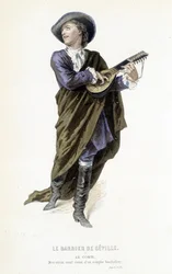 Almavira gróf „A sevillai borbély” c. „Beaumarchais teljes művei” című művében, szerk. Laplace Sanchez & cie, Párizs