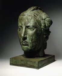 A Liberty vezetője; Tete de Liberte, 1914 körül (bronz zöld patinával)