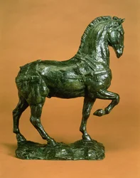Ló nyereg nélkül, 1915 körül (bronz zöld patinával)
