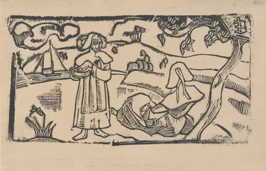 Két breton nő, 1891 körül (fanyomat)
