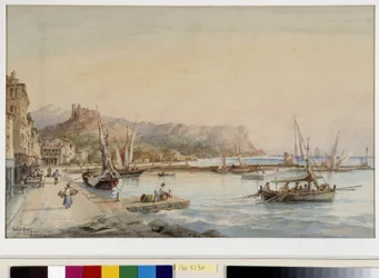 Cassis kikötőjének képe Emile Henry (1822-1920) akvarellje. Provence-i Fondation, Marseille
