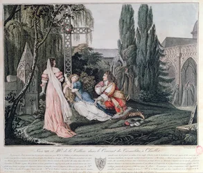 XIV. Lajos Louise de la Valliere üldözésében, aki a chaillot-i karmelita kolostorban 1662-ben a királlyal folytatott veszekedés után keresett menedéket.